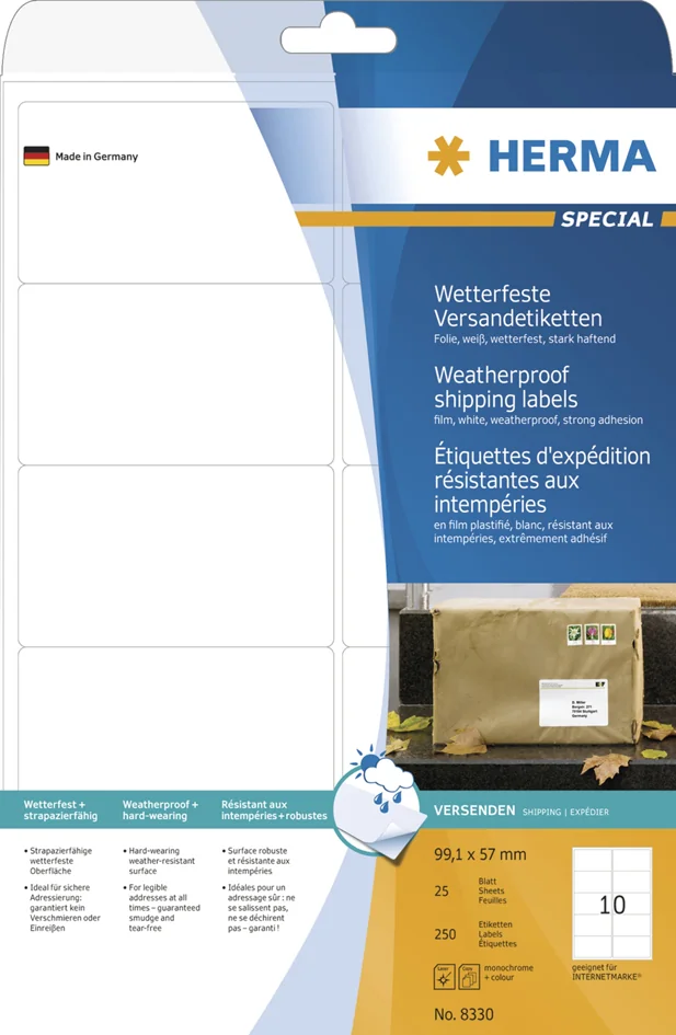 HERMA Etiquette d'expédition SPECIAL, résistant,99,1 x 57 mm — 99,1 × 57 mm - OEM 8330