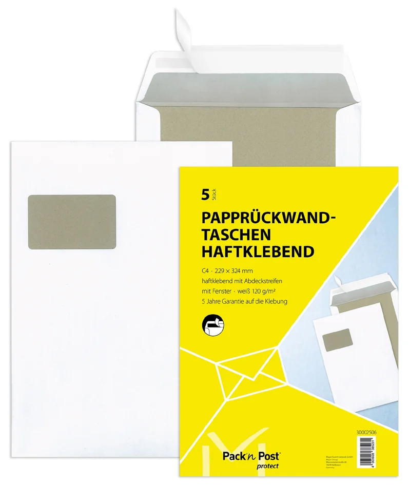 MAILmedia pochette d'expédition dos carton, fenêtre, blanc — 229 × 324 mm - OEM 30131051