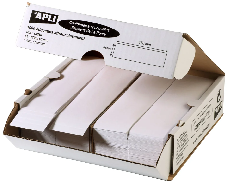 APLI Etiquette d'affranchissement, 140 x 40 mm, blanc - OEM 115498