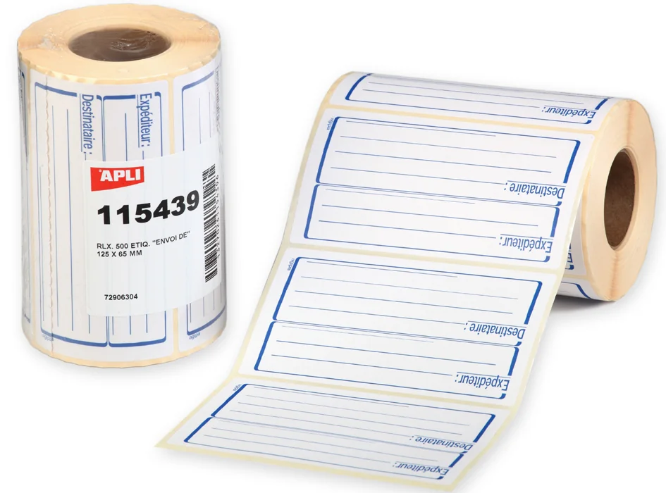APLI Etiquettes 'expéditeur/destinataire', 65 x 125 mm - OEM 115439