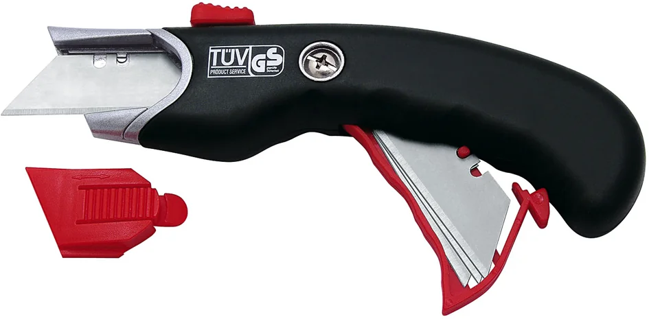 WEDO Safety-Cutter Premium, lame: 19 mm, noir/rouge — 167 × 20 × 60 mm - OEM 78 815