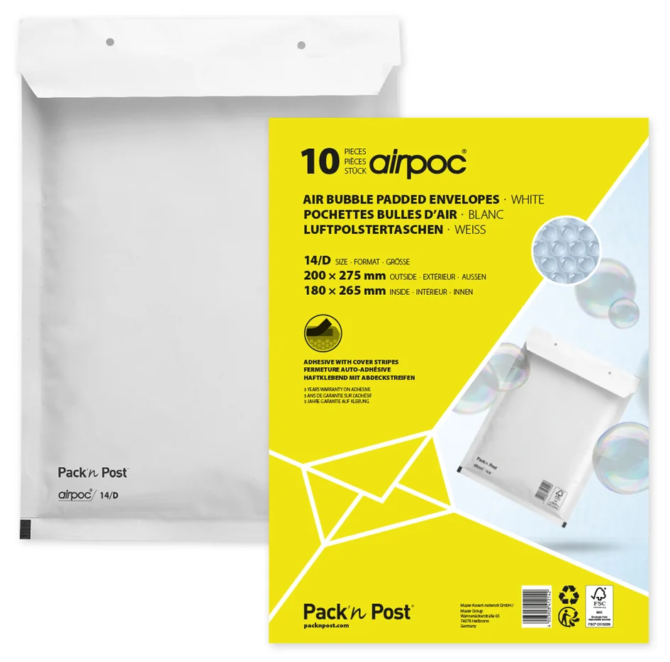 MAILmedia Pochettes d'expédition matelassées, type K20 — Int. 345 × 470 mm - OEM 30002579