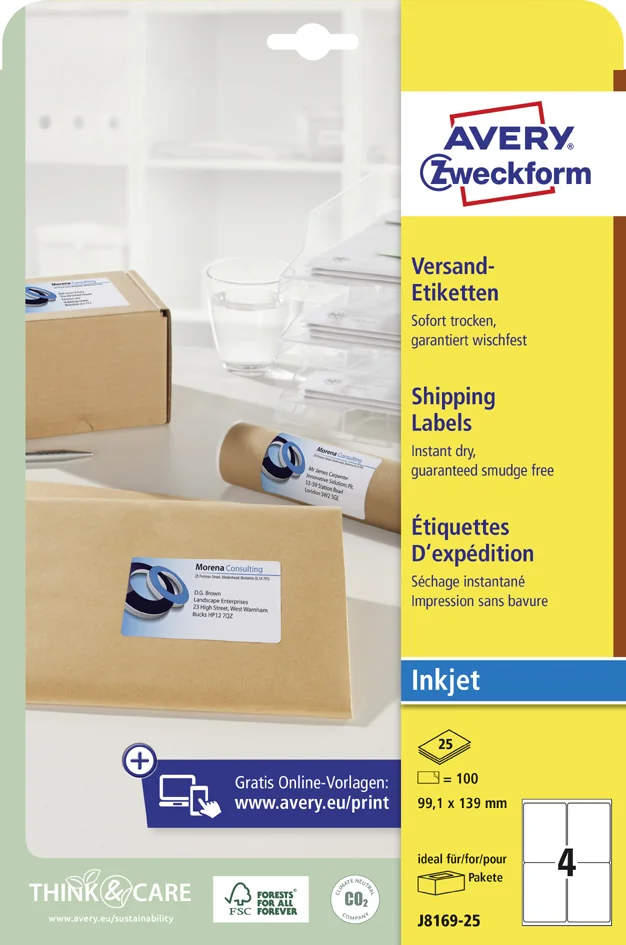 AVERY Zweckform Etiquette d'expédition, 199,6 x 289,1 mm - OEM J8167-25 – Image 4