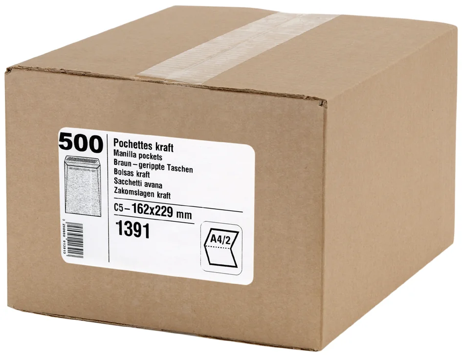 GPV Pochettes d'expédition ECO, C5, 162 x 229 mm, kraft brun - OEM 1391