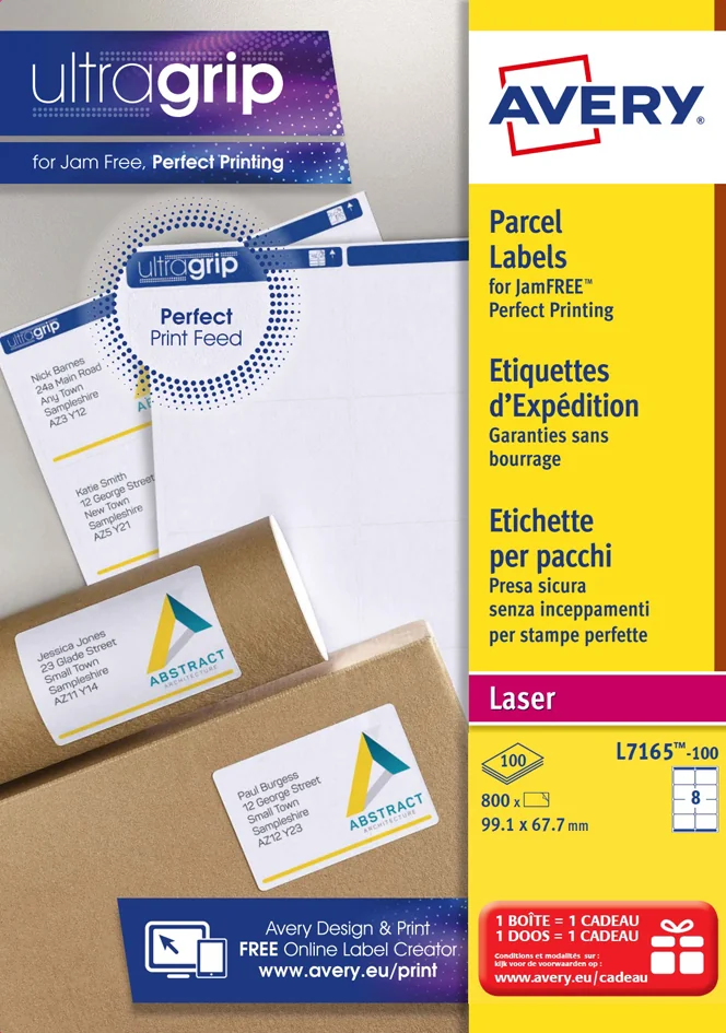 AVERY Etiquette d'expédition, 99,1 x 139,0 mm, blanc - OEM L7169-100.FR