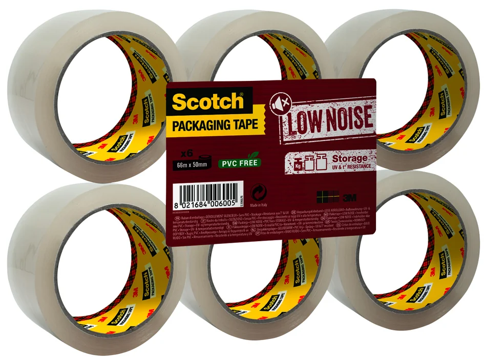 Scotch 3M Scotch Ruban adhésif d'emballage LOW NOISE, 50 mm x 66 m - OEM 309TR5066