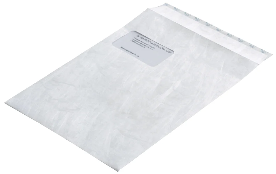 Tyvek Pochettes d'expédition C4, avec fenêtre, 55 g/m2,blanc — ≤229 × 324 mm - OEM 67176