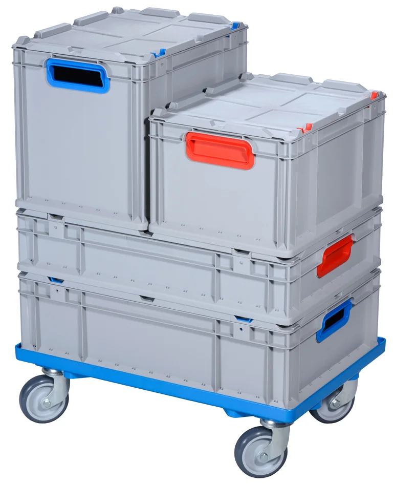 allit Chariot de transport ProfiPlus EuroRoll OB 600, bleu - lot de 2 — 615 × 415 × 175 mm - OEM 456858