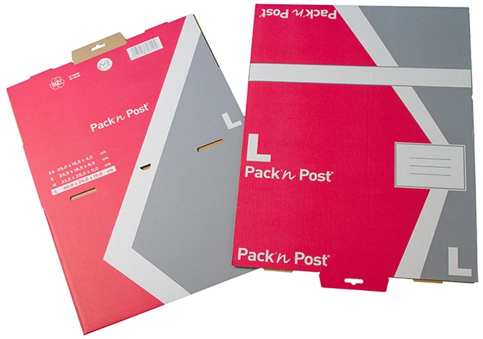 GPV Boîte postale L, en carton, rouge / gris - lot de 20 — Ext. 395 × 250 × 140 mm - OEM 38808