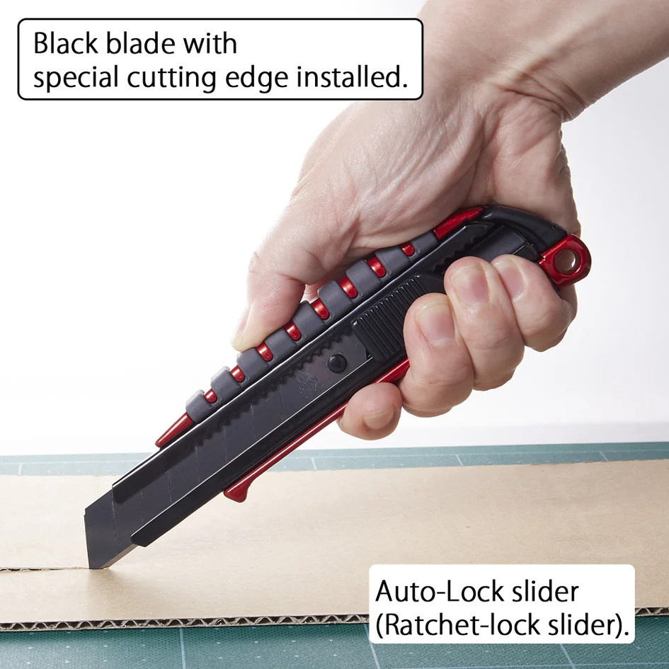 NT Cutter PMGL-EV01R, aluminium, rouge / noir — Lame 18 mm - OEM h1310618 – Image 4