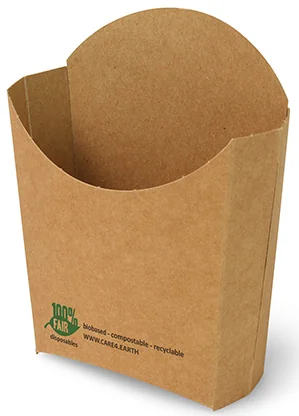 PAPSTAR Etui pour frites 'pure', brun — 140 × 40 × 135 mm - OEM 87255