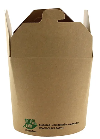 PAPSTAR Boîte à snack 'pure', carré, 760 ml, brun — 100 × 88 × 98 mm - OEM 87269