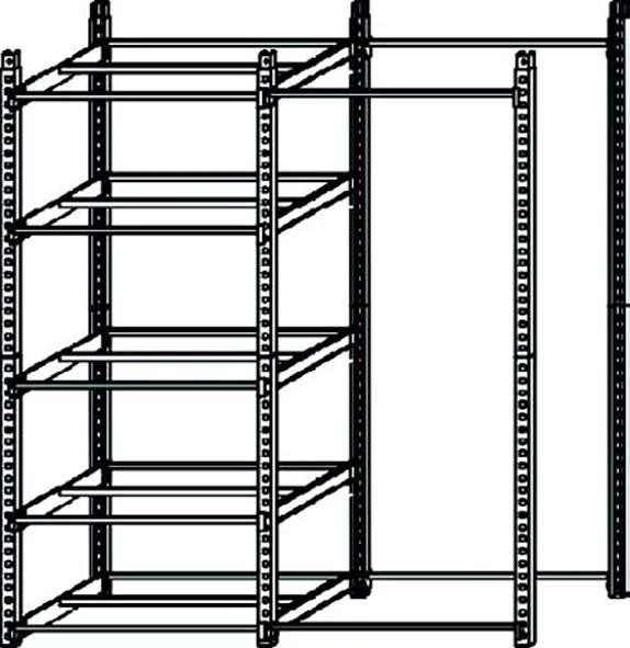 PAPERFLOW Opslagrek RANG'ECO, uitbreidingselement — 1000 × 350 × 2000 mm - OEM 513S - Afbeelding 3