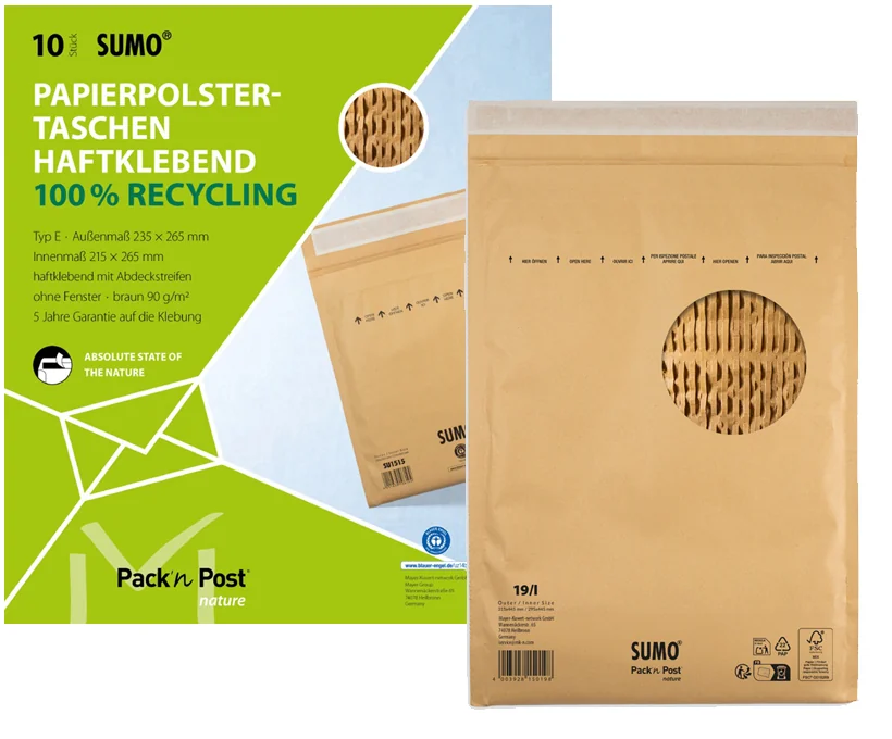 Sumo MAILmedia Pochette d'expédition rembourrée en papier SUMO — Int. 225 × 340 mm - OEM 30134009