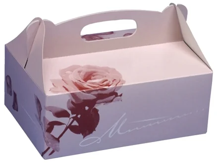 PAPSTAR Boîte carton à gâteau avec poignée, 200 x 130 x 90mm - OEM 18851