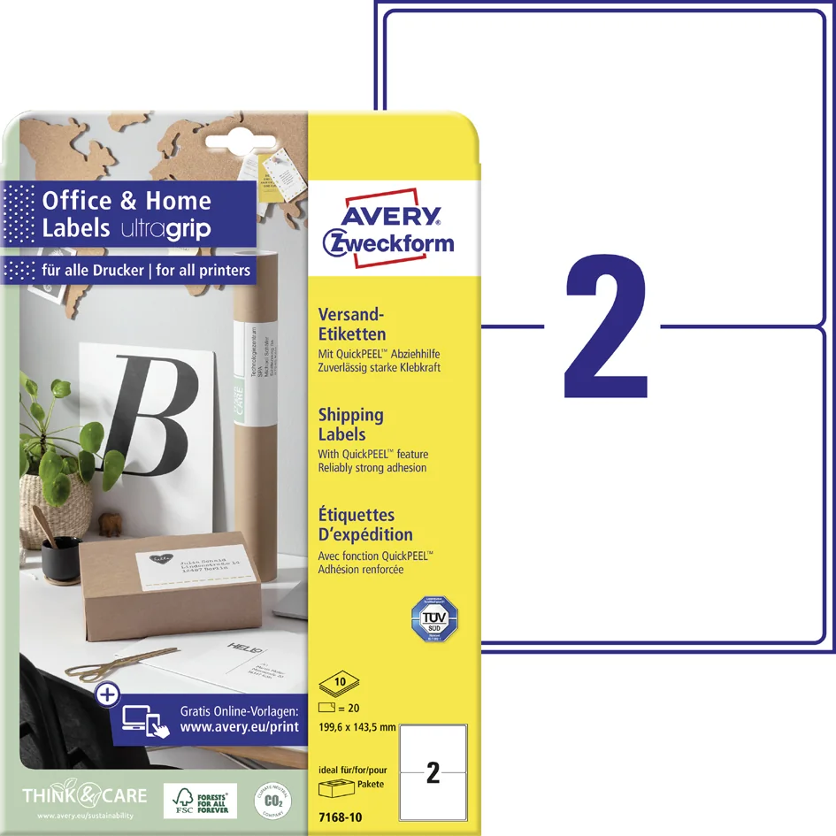 AVERY Zweckform Retouretiket Home Office — 45,7 × 21,2 mm - OEM 7636-10 - Afbeelding 6