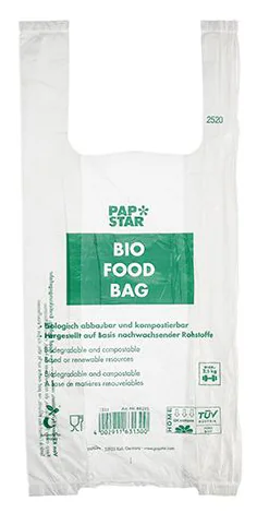 PAPSTAR Sac en plastique, en film bio, transparent — 280 × 550 mm - OEM 88296