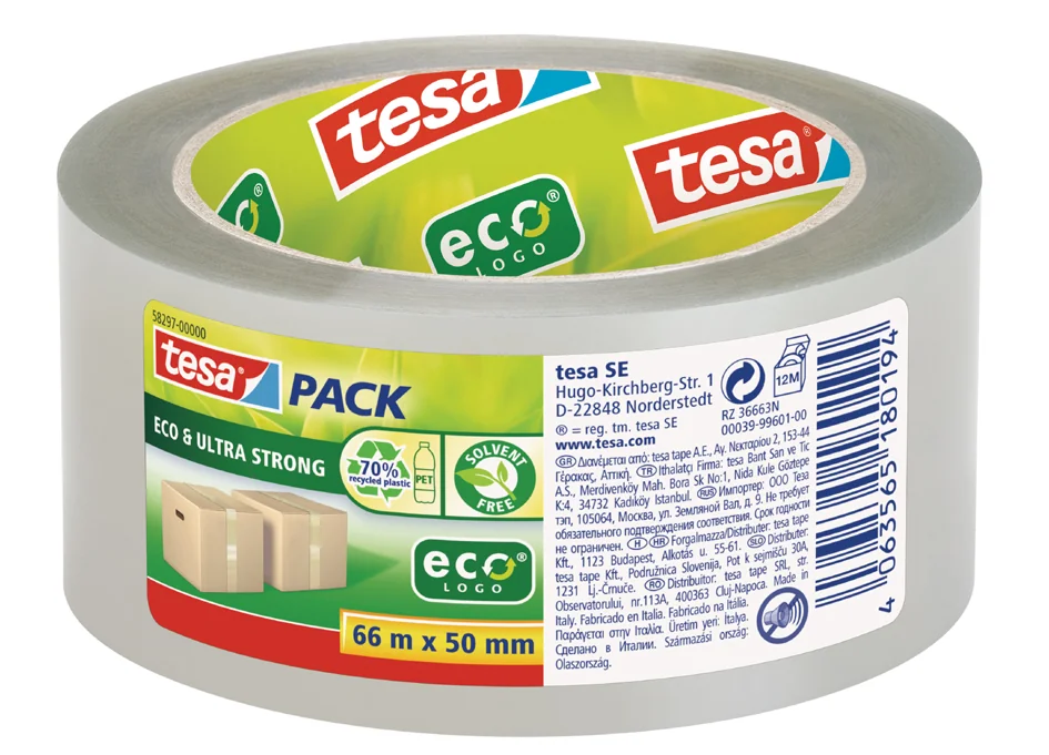 tesapack Ruban adhésif d'emballage ECO & ULTRA STRONG — 50 mm × 66 m - OEM 58297-00000-00