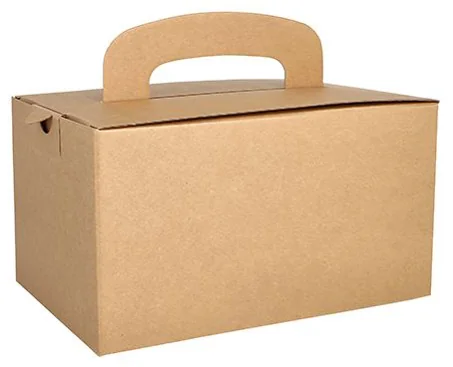 PAPSTAR Boîte repas 'pure', avec poignée de transport, brun — 225 × 155 × 125 mm - OEM 88980