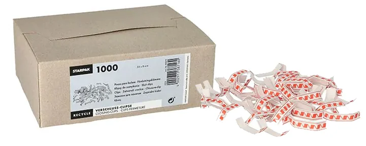 STARPAK Clip de fermeture, longueur: 33 mm, rouge/blanc - OEM 88879