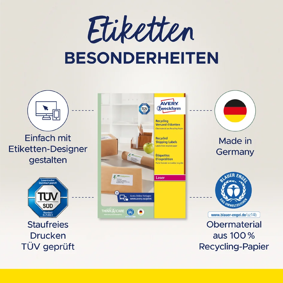AVERY Zweckform gerecycled verzendetiket — 99,1 × 67,7 mm - OEM LR7165-100 - Afbeelding 6