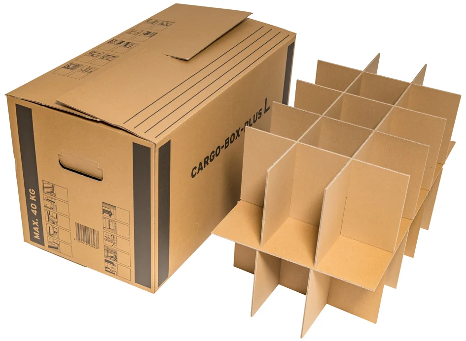 SMARTBOXPRO Carton à verres, en carton ondulé, brun - lot de 5 — Int. 640 × 340 × 360 mm - OEM 322405505
