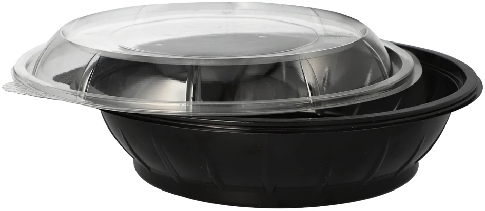STARPAK Bol à salade avec couvercle, PET, 1.000 ml, noir — Ø 218 mm - OEM 89121