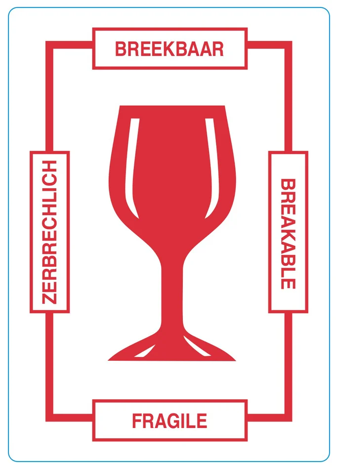 rillprint Étiquette d'avertissement 'BREAKABLE' — 70 × 100 mm - OEM 76810