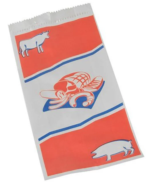 PAPSTAR Sachet à viande, imprimé bicolore, blanc — 280 × 140 × 60 mm - OEM 11499