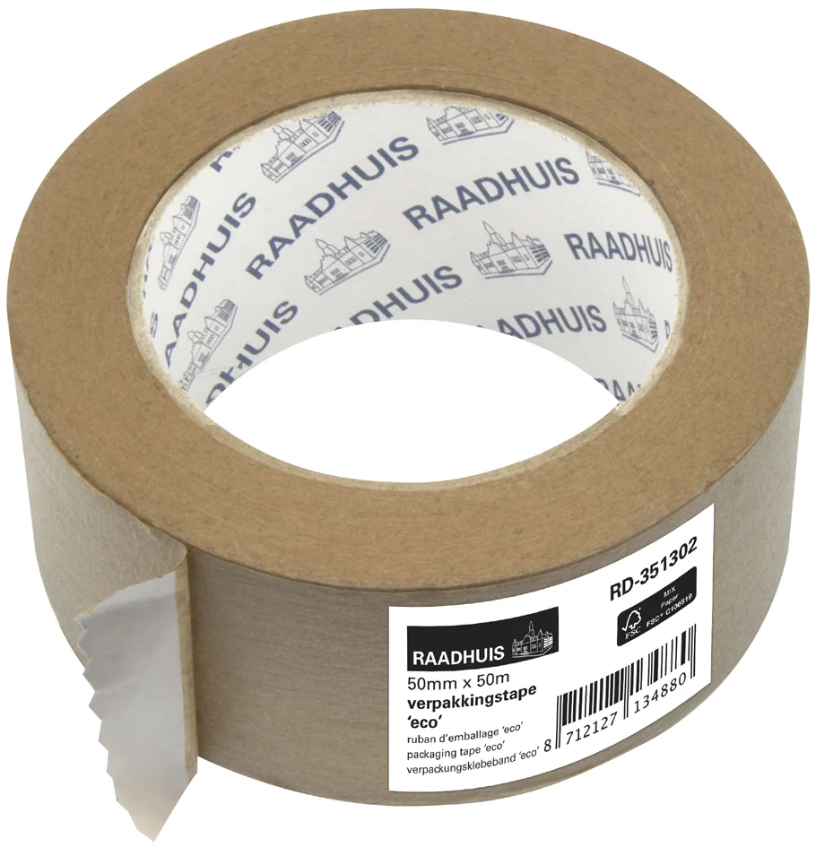 RAADHUIS Ruban adhésif d'emballage ECO, 50 mm x 50 m, papier - OEM RD-351302