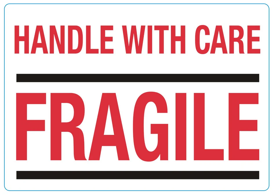 rillprint Étiquette 'HANDLE WITH CARE / FRAGILE' — 70 × 100 mm - OEM 76850