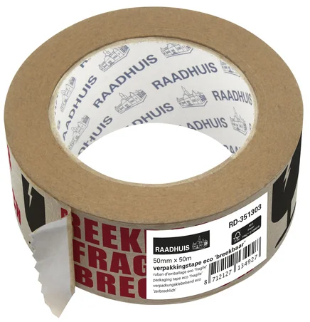 RAADHUIS Ruban adhésif ECO 'FRAGILE', 50 mm x 50 m - OEM RD-351303